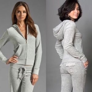 Juicy Couture Velour Hoodie & Pant Color: Gray